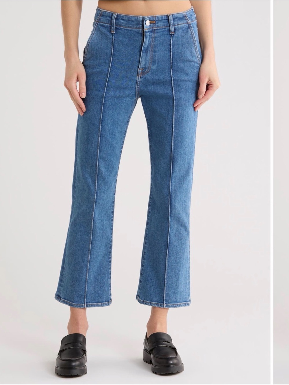 NWT SIMKHAI Ansel High Rise Pin-Seam Flare Jeans Midnight Wash 27